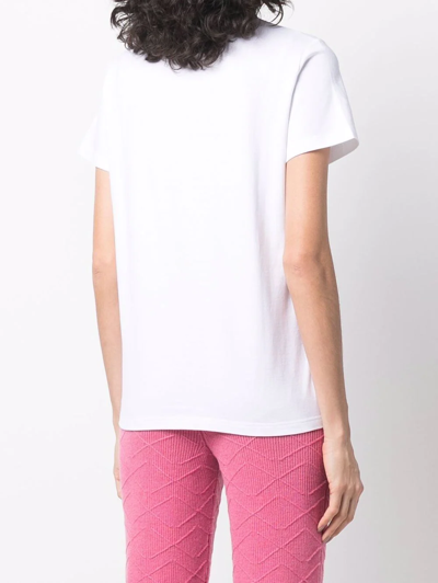 Shop Barrie Embroidered Cotton T-shirt In White