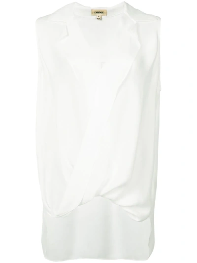 Shop L Agence V-neck Sleeveless Blouse In White