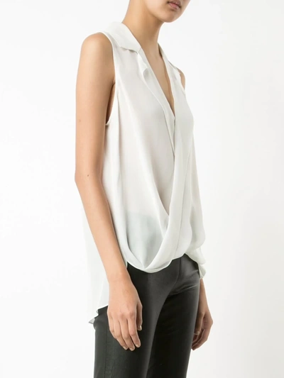 Shop L Agence V-neck Sleeveless Blouse In White