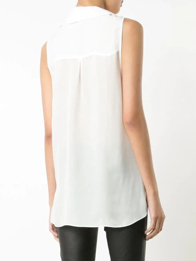 L Agence Freja Wrap-effect Silk-georgette Blouse In White