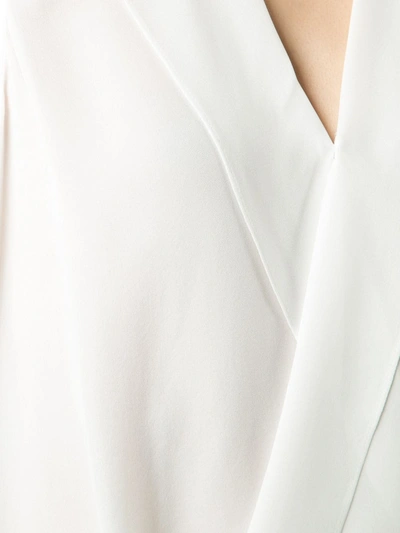 L Agence Freja Wrap-effect Silk-georgette Blouse In White