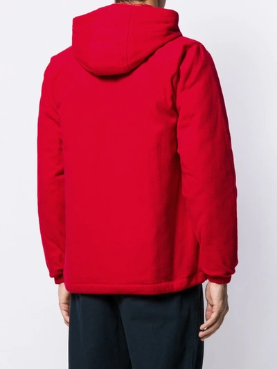 Shop Comme Des Garçons Shirt Hooded Bomber Jacket In Red