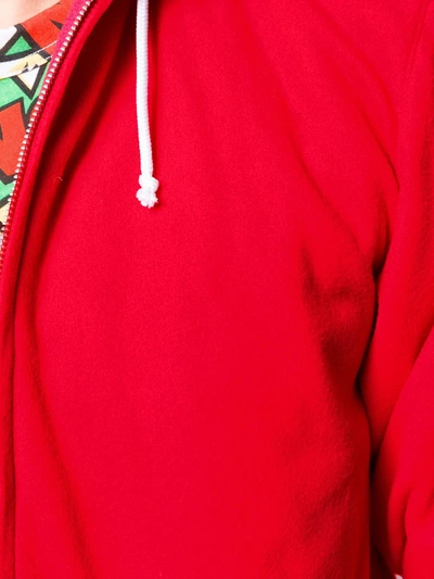 Shop Comme Des Garçons Shirt Hooded Bomber Jacket In Red