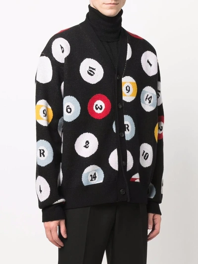 Shop Amiri Pool Ball Pattern Cardigan In Black