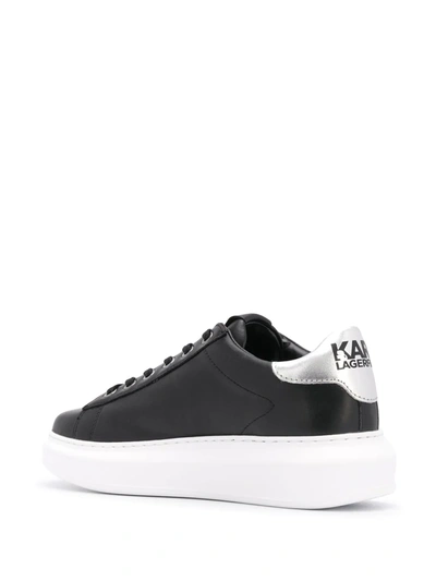 Shop Karl Lagerfeld Kapri Ikonik Leather Sneakers In Black