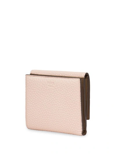 Shop Fendi Textured Peekaboo Wallet In Pink