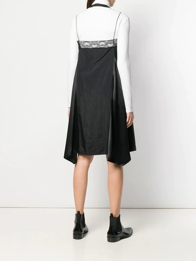 Shop Maison Margiela Zip Front Halter Slip Dress In Black