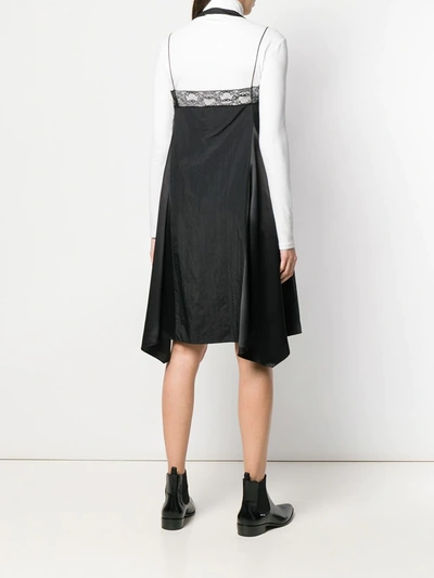 Maison Margiela Zip Front Halter Slip Dress In Black