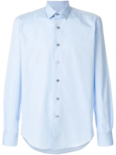 Shop Lanvin Button-up Cotton Shirt In Blue