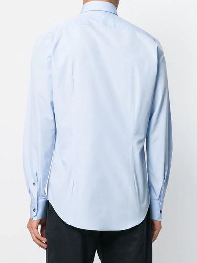 Shop Lanvin Button-up Cotton Shirt In Blue