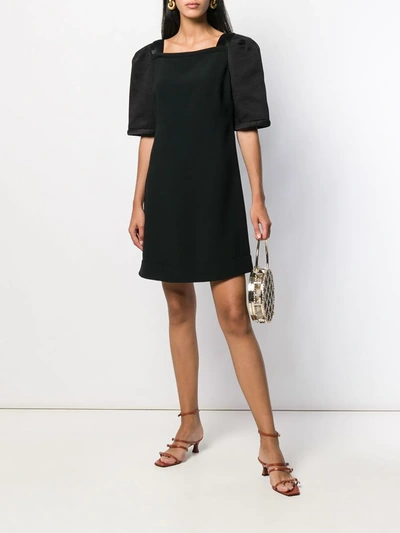 Pre-owned Prada Oversized Sleeves Short Dress In Black