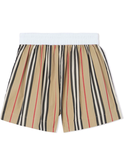 Shop Burberry Icon-stripe Shorts In Neutrals
