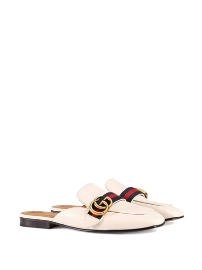 Shop Gucci Double G Slippers In White