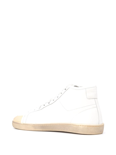 Shop Saint Laurent Sl/39 Mid-top Sneakers In White
