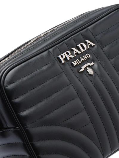 Shop Prada Diagramme Shoulder Bag In Black