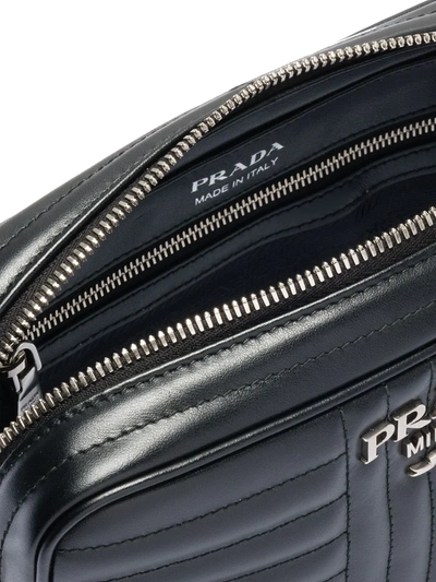 Shop Prada Diagramme Shoulder Bag In Black