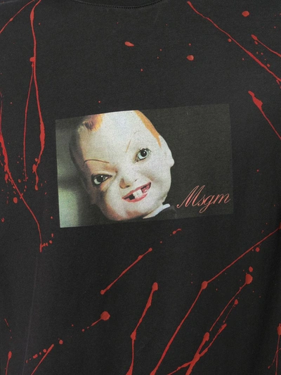 Msgm Photograph Print T-shirt In Black