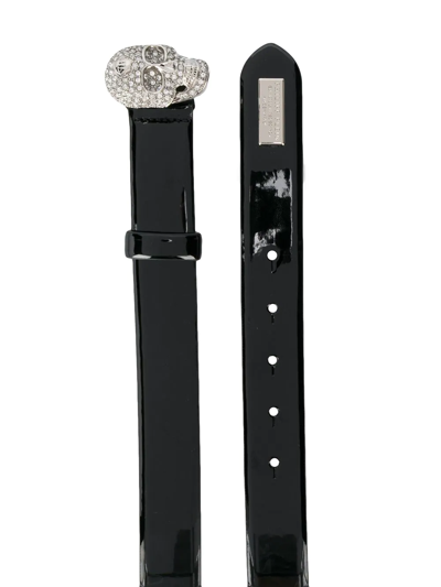 Shop Philipp Plein Crystal Skull Belt In Black