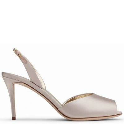 Shop Giuseppe Zanotti - 80 Mm Pink Satin Sandals With Ankle Strap Florence In Beige