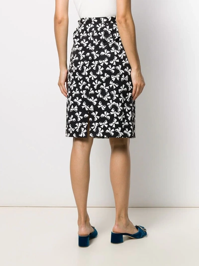 Pre-owned Saint Laurent Bow Print Skirt In Black