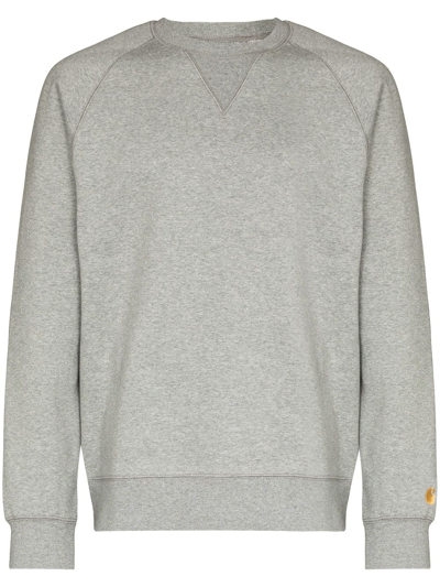 Carhartt Chase Crew-neck Sweatshirt In Gray