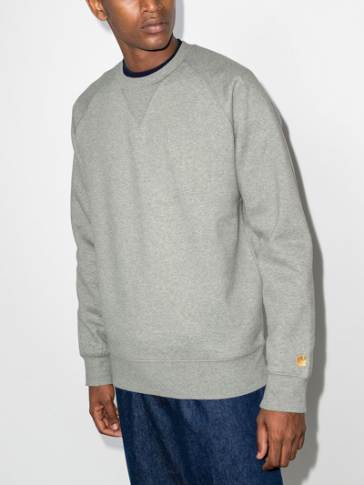 Carhartt Chase Crew-neck Sweatshirt In Gray