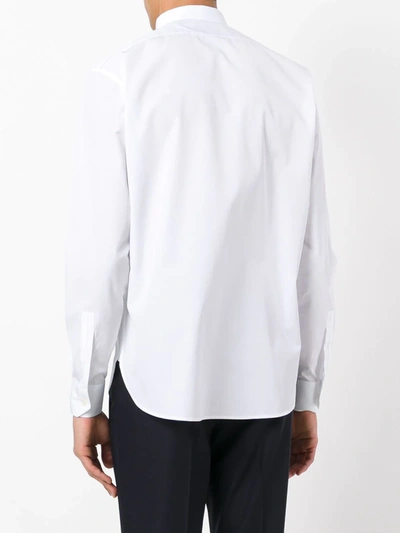 Shop Saint Laurent Tucked Collar Shirt In White
