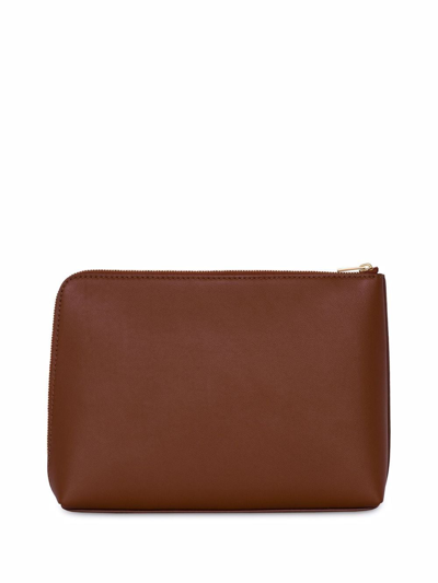 Shop Yu Mei Emily Leather Pouch In Brown