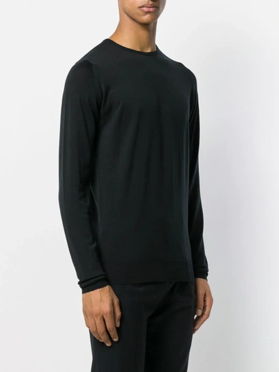 Shop John Smedley Lundy Crew Neck Jumper In Black