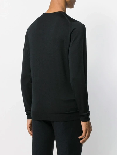 Shop John Smedley Lundy Crew Neck Jumper In Black