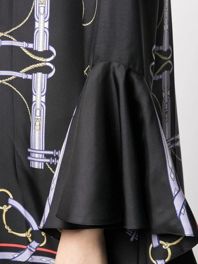 Shop Khaite Ruffle Sleeves Chain-link Shirt In Black