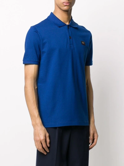 Shop Paul & Shark Logo Patch Polo Shirt In Blue