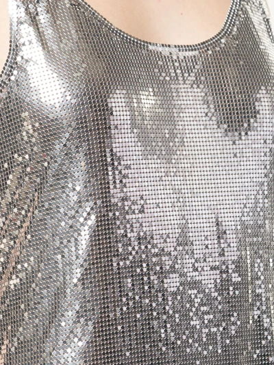 Shop Rabanne Lace Hem Dress In Grey