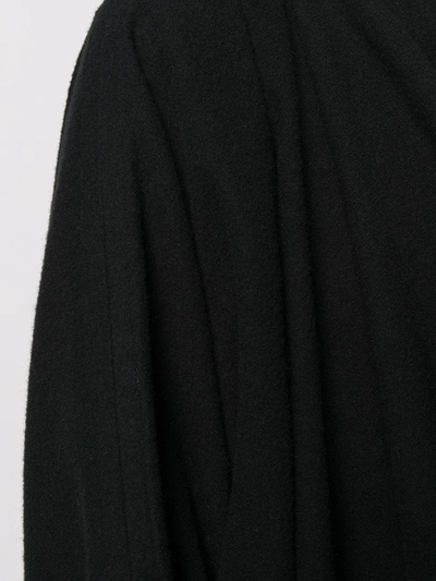 Pre-owned Yohji Yamamoto 1990s Draped Loose-fit Knee-length Coat In Black