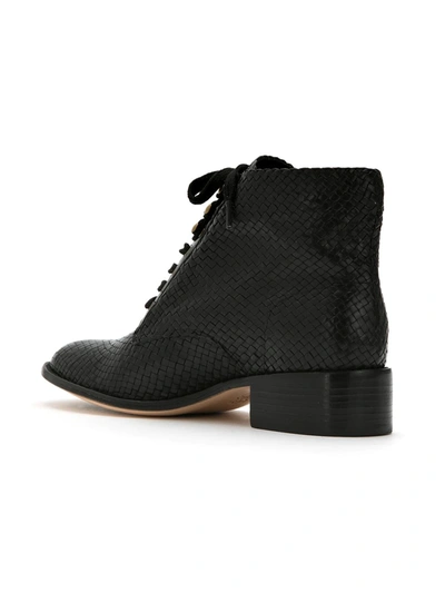 Shop Sarah Chofakian Leather Ankle Length Boots In Black