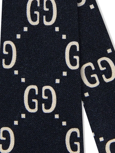 Shop Gucci Gg Logo Tie In Blue