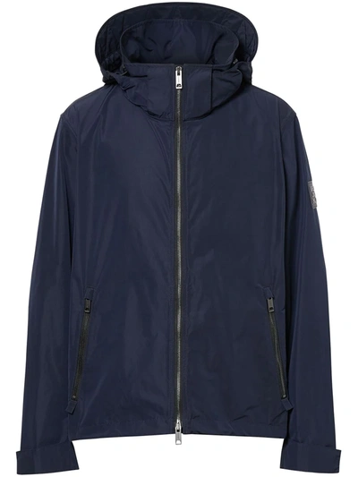 Shop Burberry Packaway Hood Shape-memory Taffeta Jacket In Blue