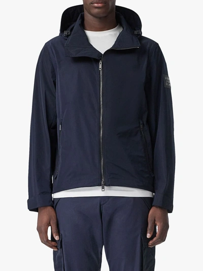Shop Burberry Packaway Hood Shape-memory Taffeta Jacket In Blue