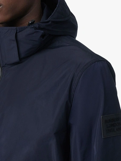 Shop Burberry Packaway Hood Shape-memory Taffeta Jacket In Blue