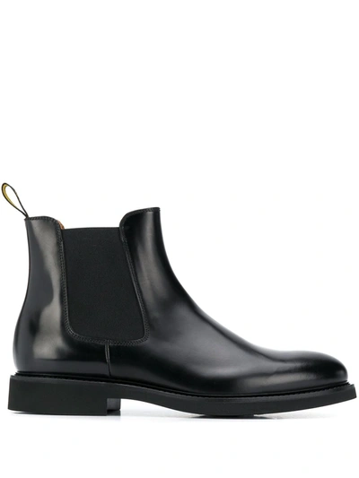 Shop Doucal's Plain Chelsea Boots In Black
