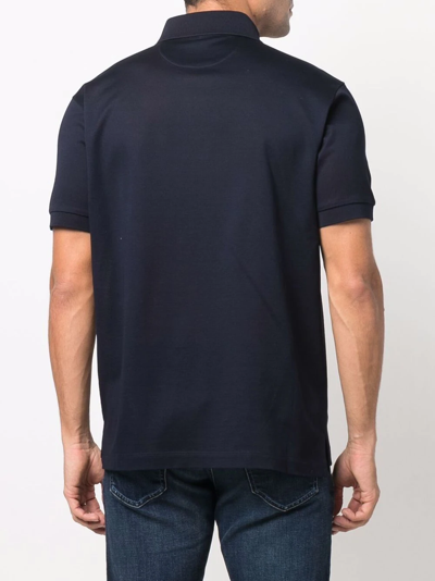 Paul Smith Signature Stripe-trim Polo Shirt In Blue