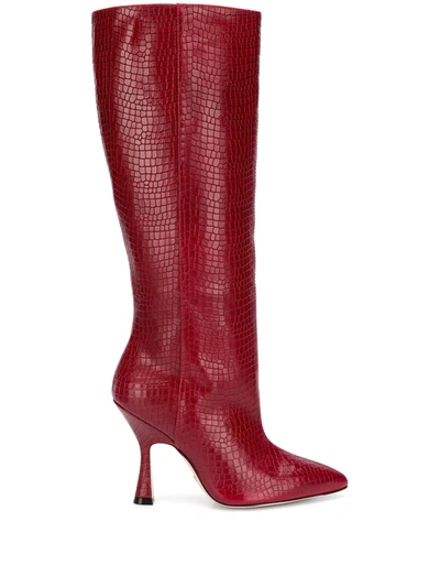 Shop Stuart Weitzman Parton Knee-high Boots In Red