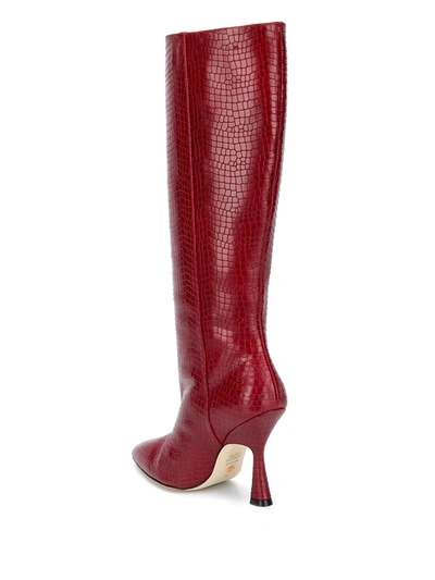 Shop Stuart Weitzman Parton Knee-high Boots In Red