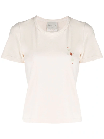 Forte Forte My T Shirt Embroidered-motif T-shirt In Neutrals
