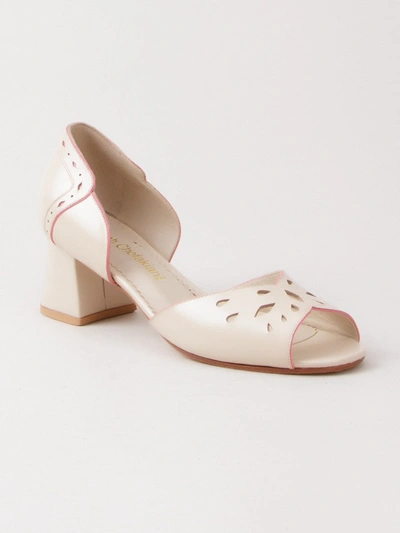 Sarah Chofakian Chunky Heel Pumps In Neutral