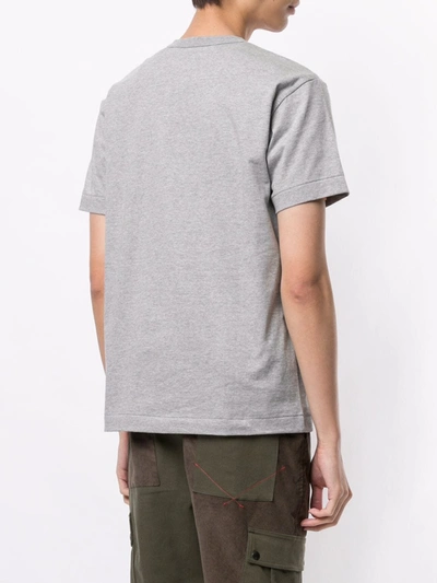 Shop Comme Des Garçons Play Embroidered Logo T-shirt In Grey