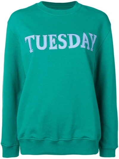 Shop Alberta Ferretti 'tuesday' Sweatshirt In Green