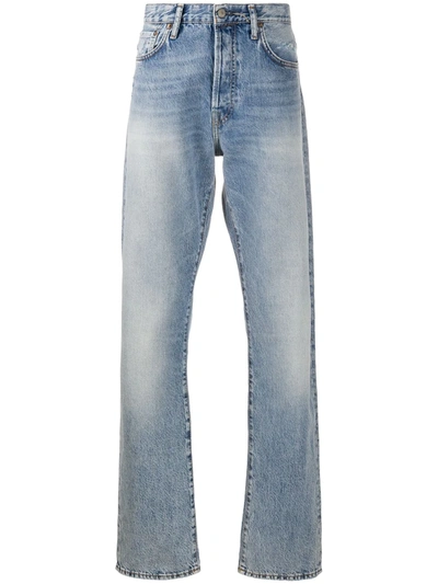 Acne Studios 1996 Straight-leg Distressed Jeans In Mid Blue | ModeSens