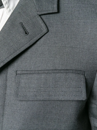 Shop Thom Browne 4-bar High-armhole Chesterfield Coat In Grey