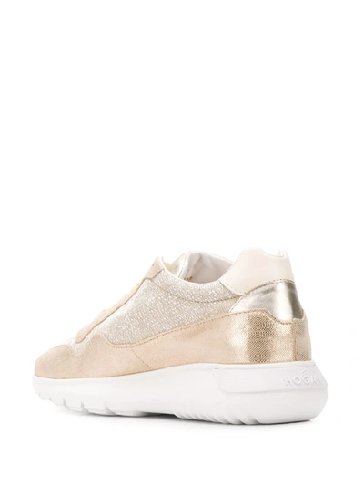 Shop Hogan H371 Interactive Sneakers In Gold